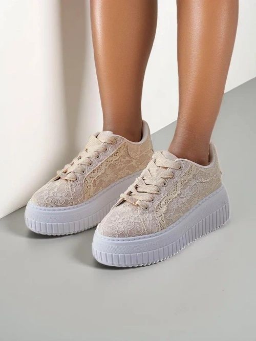 2 KOLORY 36 37 38 sneakersy 39 40 41 na platformie z koronką koronkowe
