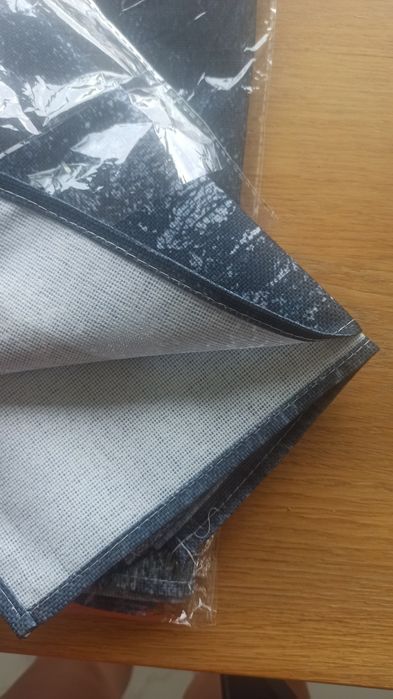 Bieżnik obrus szary grafit ze wzorem 33x274 cm imitacja lnu 2 szt NOWY