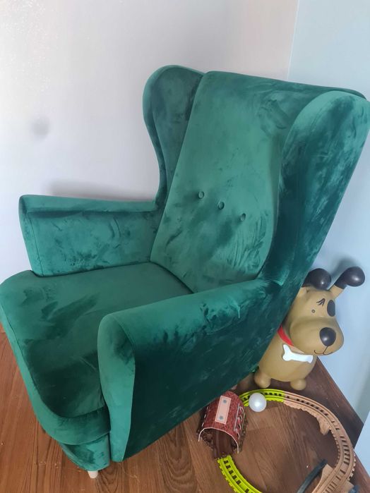 Fotel uszak zielony
