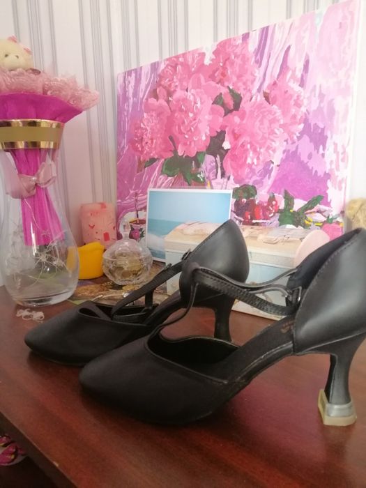 Жіночі чорні бальні туфлі (Sansha)