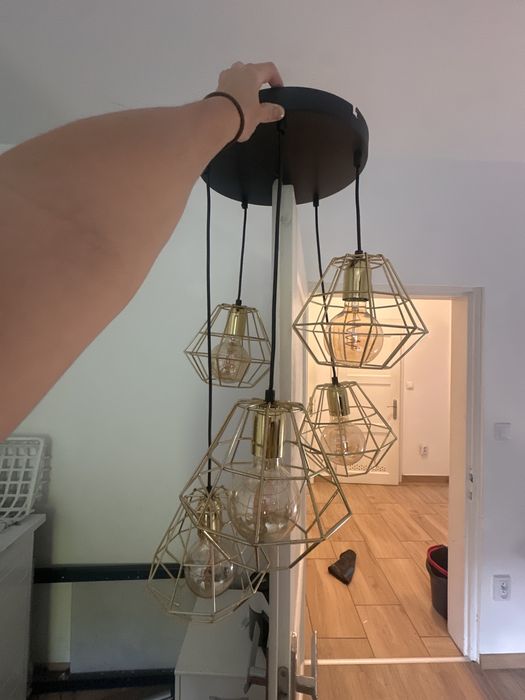 Lampa wisząca DIAMOND 5 koło GOLD