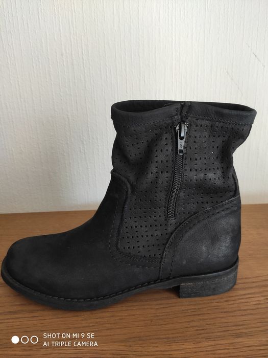 Skórzane botki roz 37