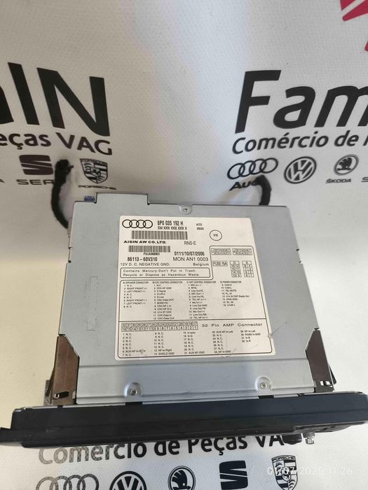 Rádio / Auto Rádio AUDI A3 2.0 TDI (125 kW / 170 cv) [03.2006 - 08.2012] 8P0035192H (OEM) | 86113-60V310 (OEM)