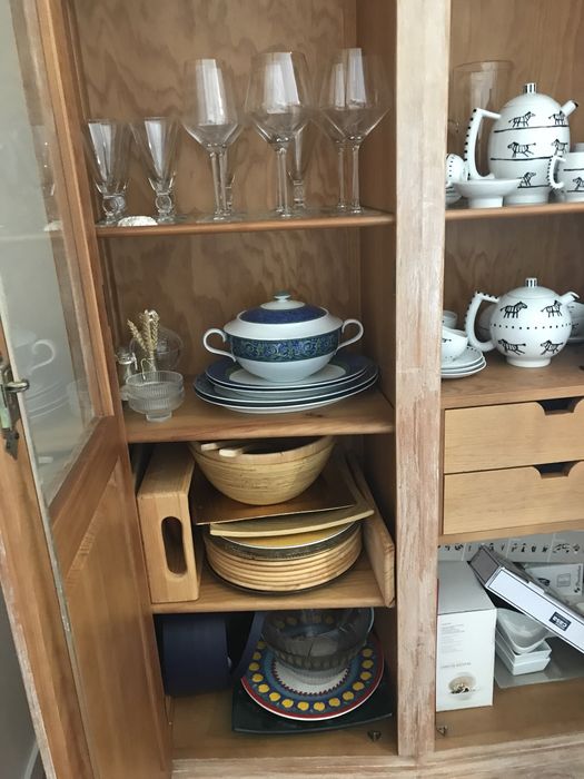 Vitrine decape rosa velho