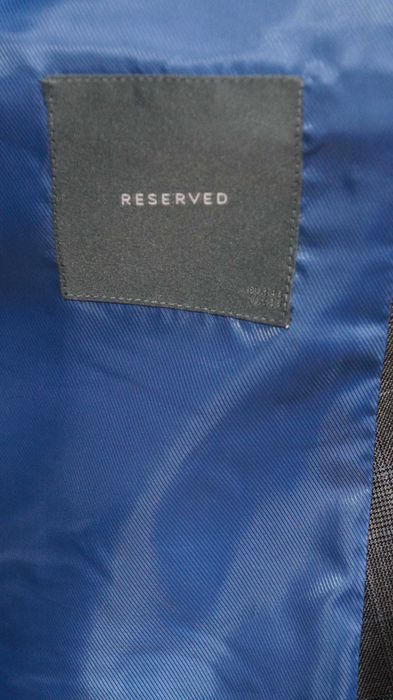 Marynarka Dwurzędowa RESERVED Szara w Kratę | Klasyka i Elegancja | 48
