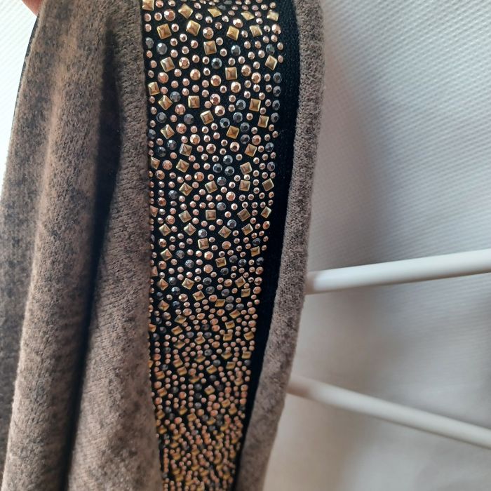 Brązowy sweterek sweter narzutka kardigan bluza bluzka S M L 36 38 40