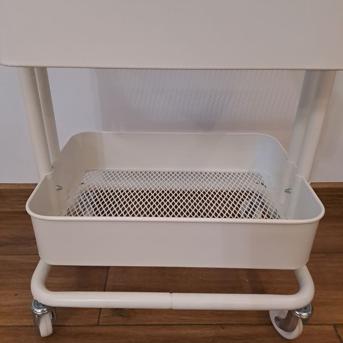 Wózek råskong ikea, z przykrywką, biały,bambus, opakowanie.