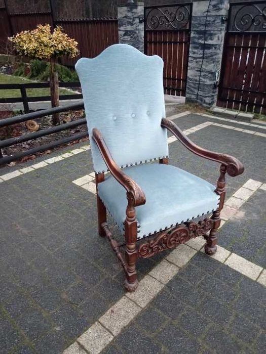 Fotel debowy krzesło stylowy antyczny fotele debowe tron trony