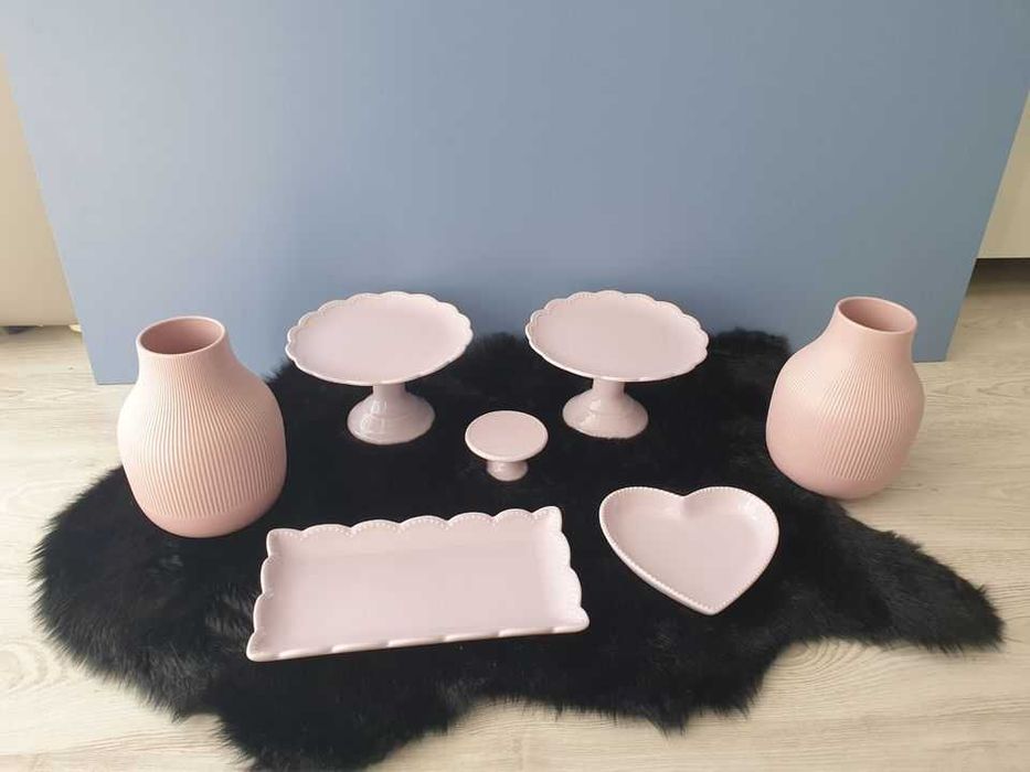 Conjunto Cerâmica Festas Cor Lilás 7 PEÇAS