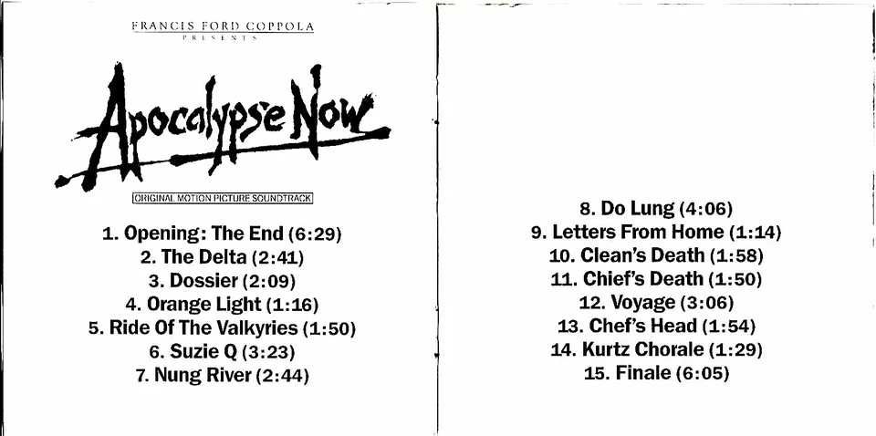 Apocalypse Now - O.S.T. - Film Soundtrack's - Music - CD