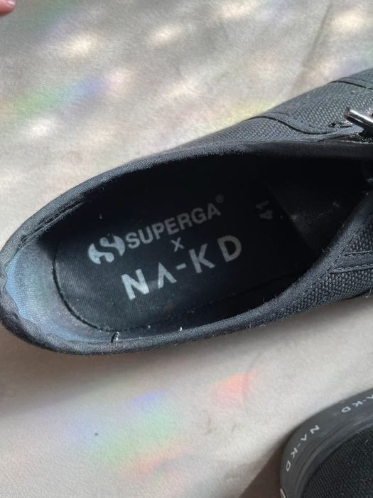 Trampki Na-kd x Superga na platformie czarne 41 logo