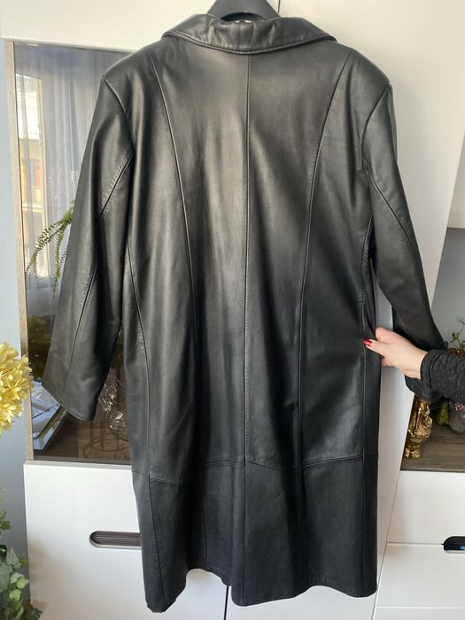 Płaszcz długi skórzany, szyty na miarę  naturalna skóra.