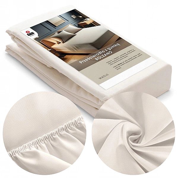 Prześcieradło z Gumką Bolzano Jednolite Bawełniane Gładkie 140x200