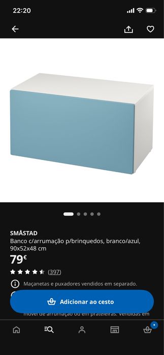 Banco com arrumação Smastad Ikea