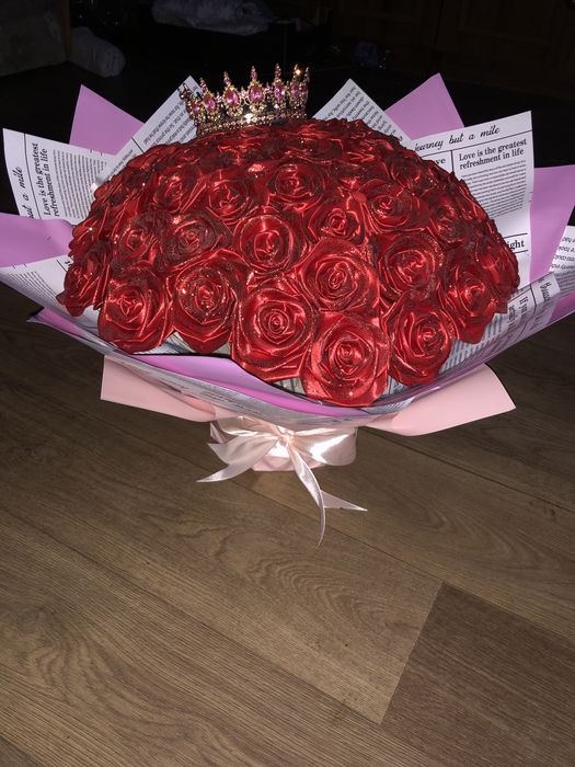 Букет з атласної стрічки