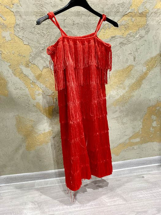 Sukienka czerwona sexi frędzle szelki sylwester karnawał lata 20