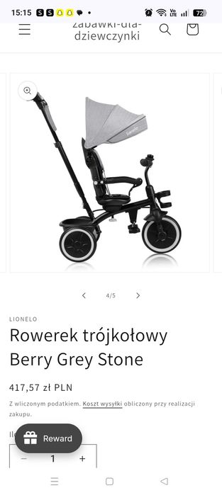 Rowerek trójkołowy lionelo Berry Grey Stone