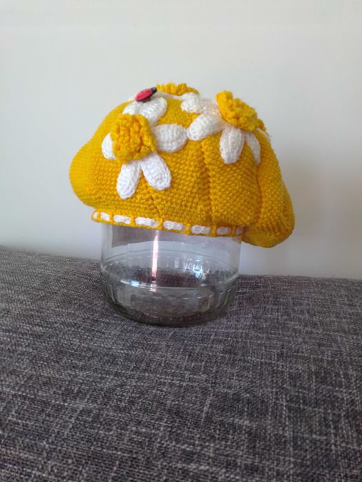 Beret czapka dla dziewczynki szydełkowe