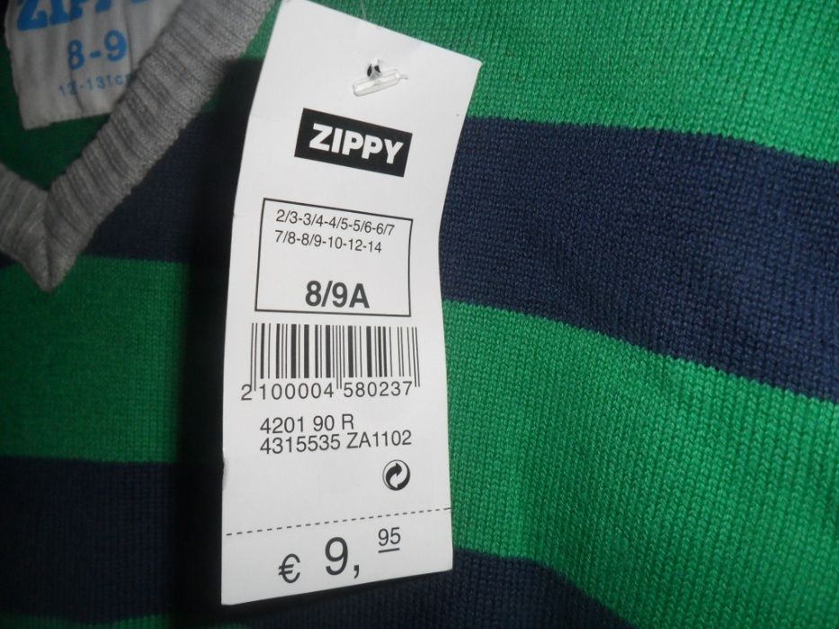Pullover novo Zippy 8/9 anos