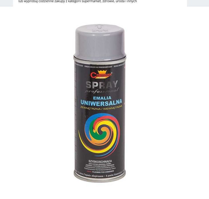 SPRAY Farba Champion 400ml SZARY RAL 7001