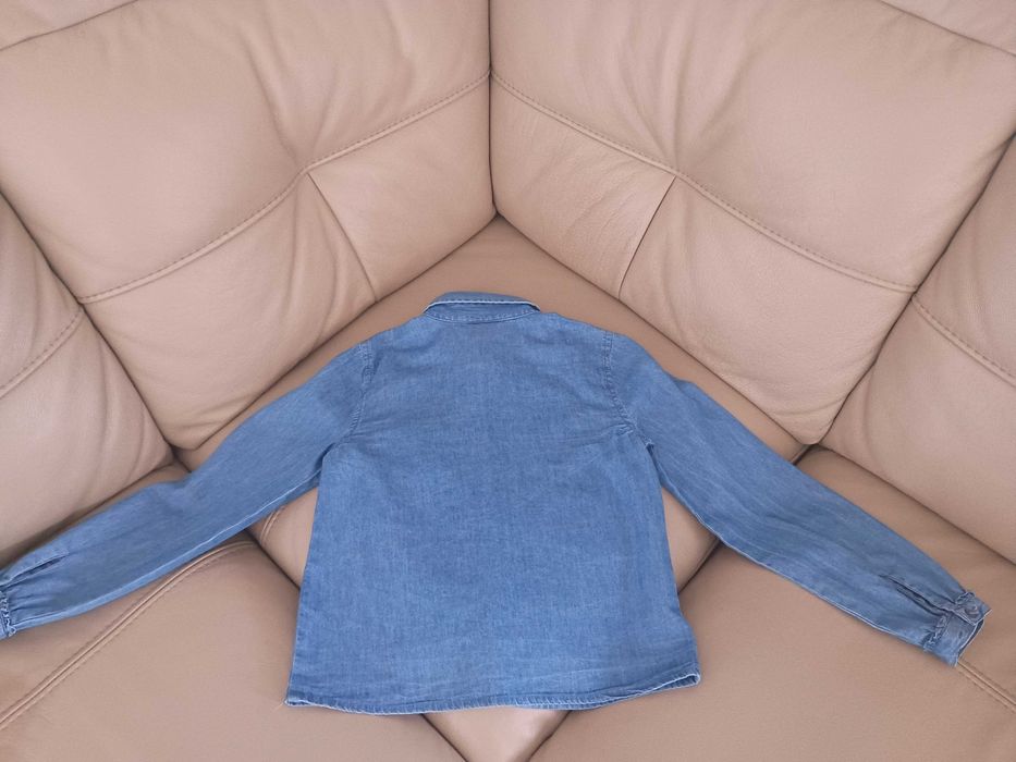 rozm. 128 / 134 śliczna koszula jeansowa dla dziewczynki 128/134 jeans