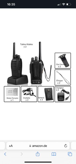 Krótkofalówki PMR 446 Baofeng 2 szt