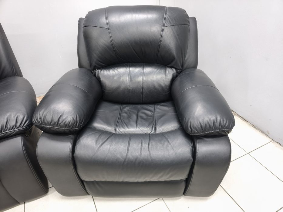 Шкіряний розкладний комплект 3+1+1! Реклайнер, розкладний диван