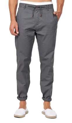 INDICODE JEANS Invento Męskie Spodnie Lniane Szare Grey Men M