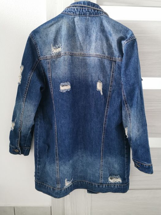 Długa kurtka jeansowa katana