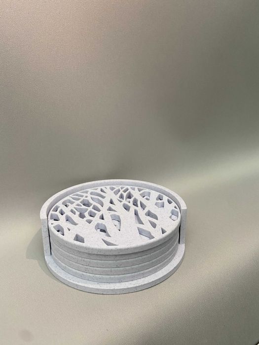 Podstawki pod kubki zestaw 6 szt. + stojak | Druk 3D PLA ozdobne