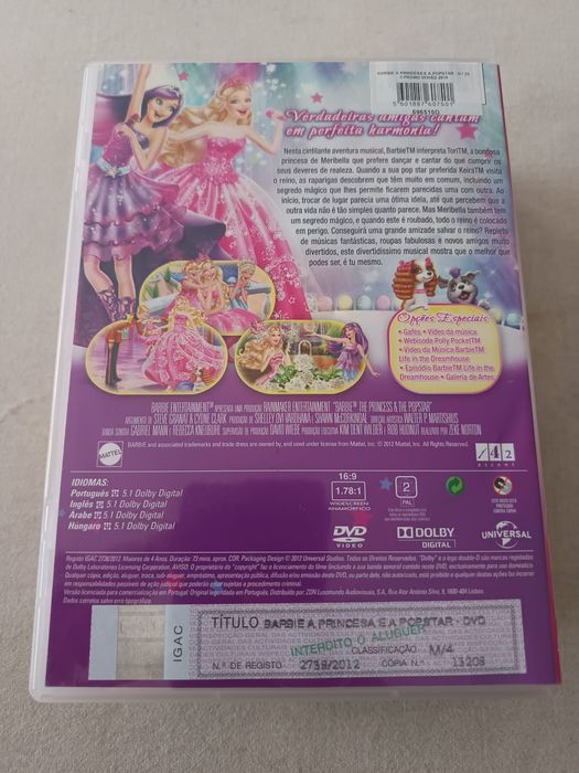 DVD Barbie princesa popstar