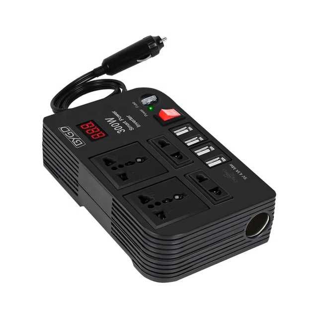 Інвертор BYGD 300W з 4 розетками на 220V + 4 USB