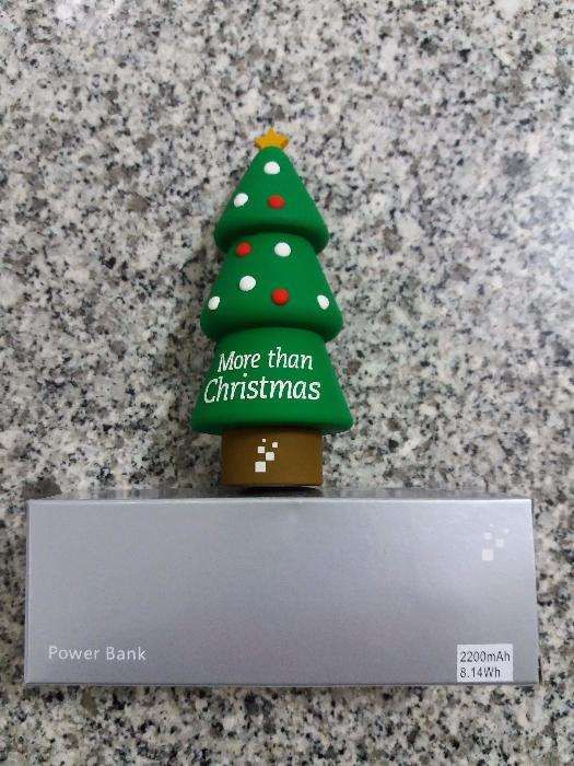 Bateria Portátil Power Bank em forma de Pinheiro de Natal