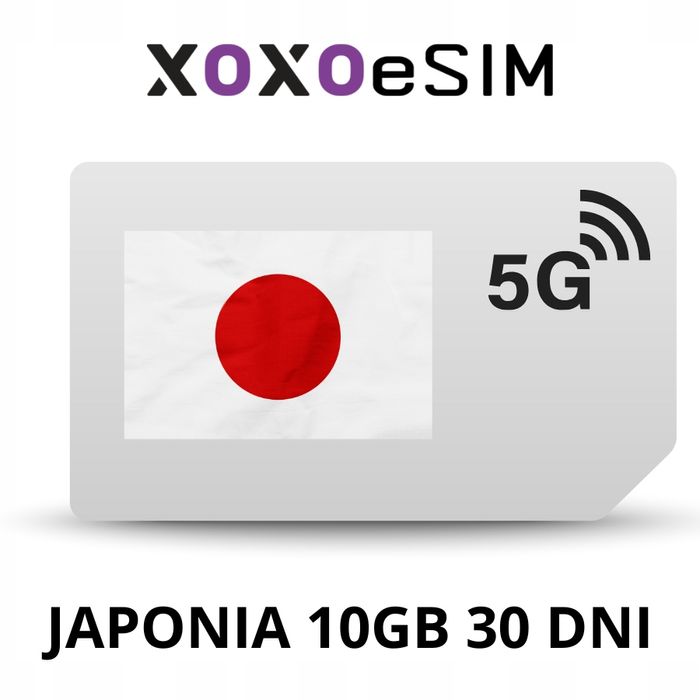 Karta eSIM Japonia Internet mobilny w Japonii 10GB 30 dni
