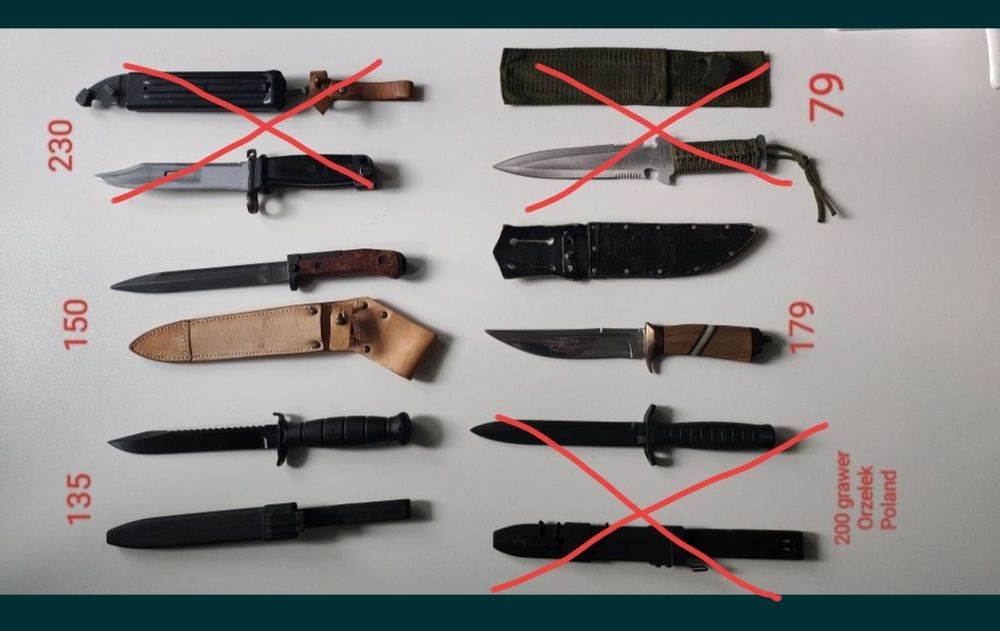 Kolekcja noże bagnety wojskowe myśliwskie bushcraft  wz.98 Glock ak47