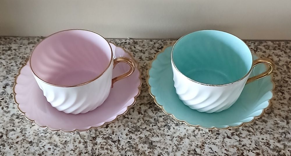 Par de Chávenas de Chá Haviland Limoges – Vintage (Casa Aliança)