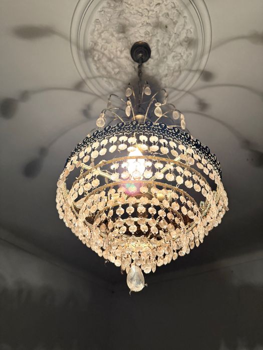 Candeeiro antigo tipo cristalino