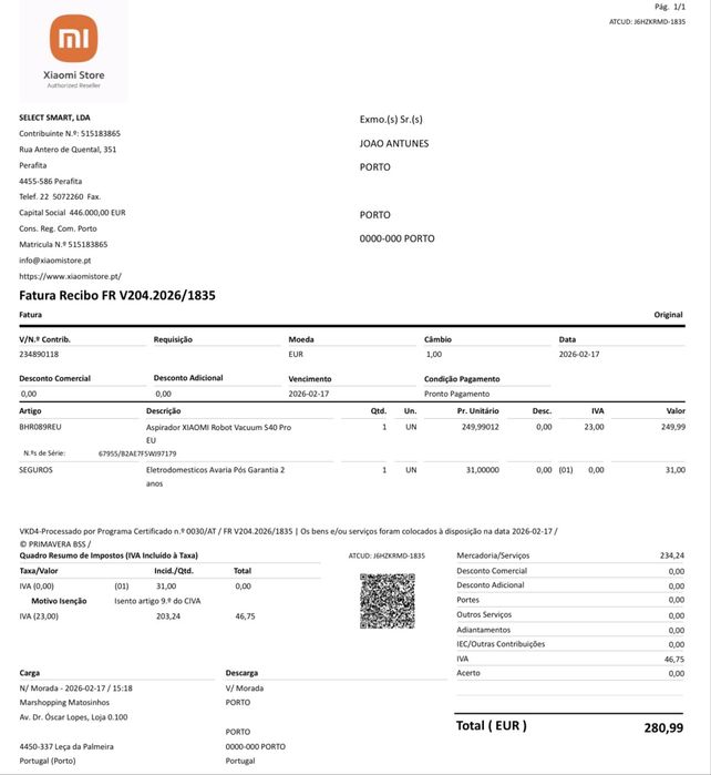 Aspirador Robô Xiaomi Robot Vacuum S40 Pro (com garantia)