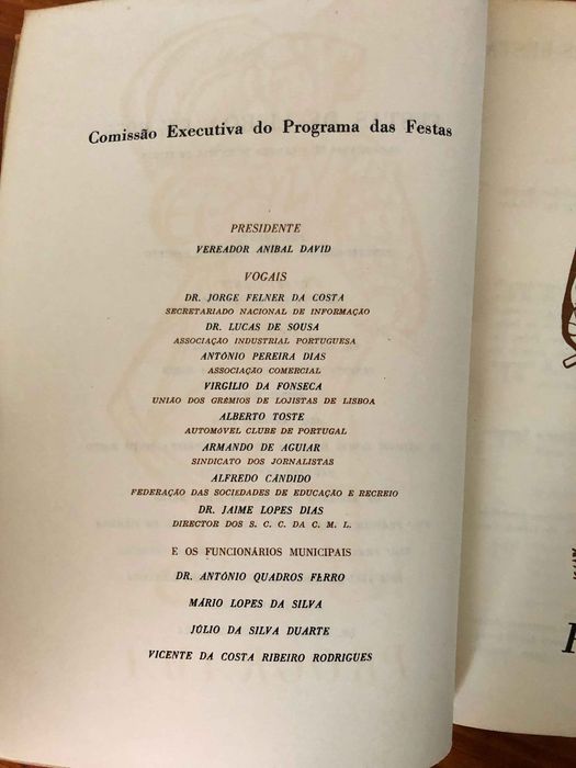 Livro das Festas de Lisboa 1955 muito raro