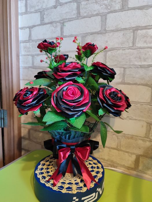 Квіти для Героя з атласної стрічки