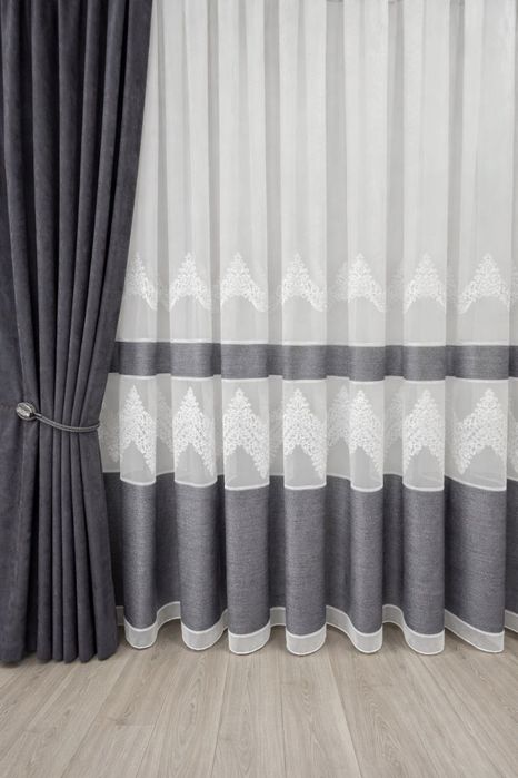 ХІТ!Тюль з вишивкою на основі бамбуку,тюль для кухні,залу,спальні