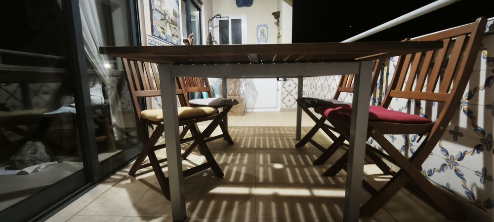 Mesa de Jardim/Varanda Extensível + 4 Cadeiras