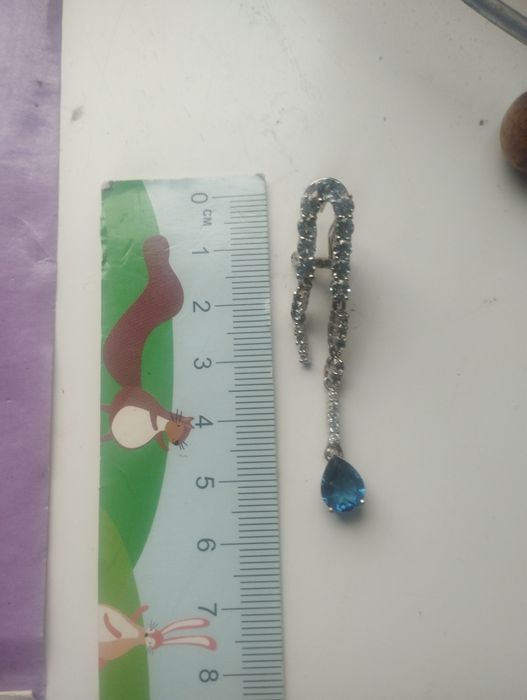 Серебряные серьги с натуральным белым топазом и Лондон блю