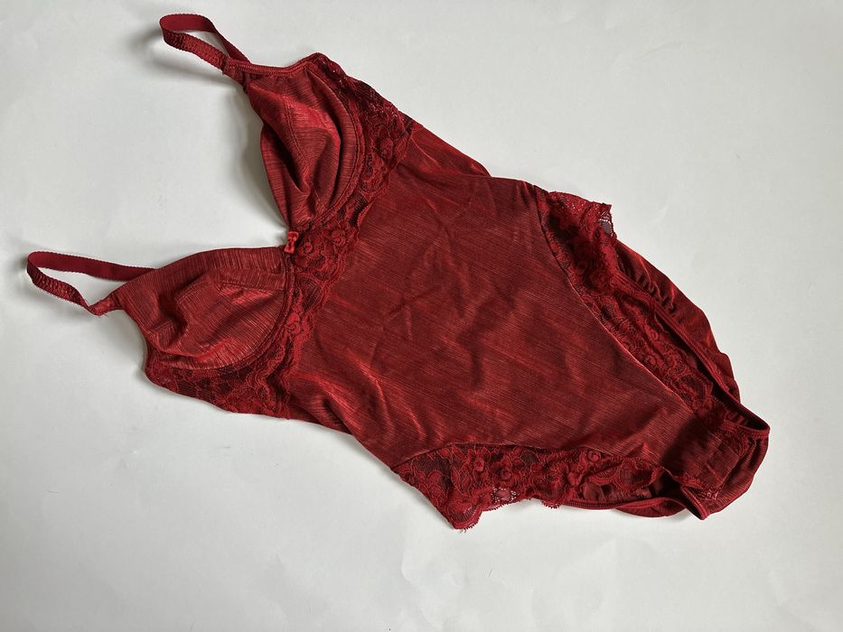 BHS czerwone body koronka 36 B 80 B