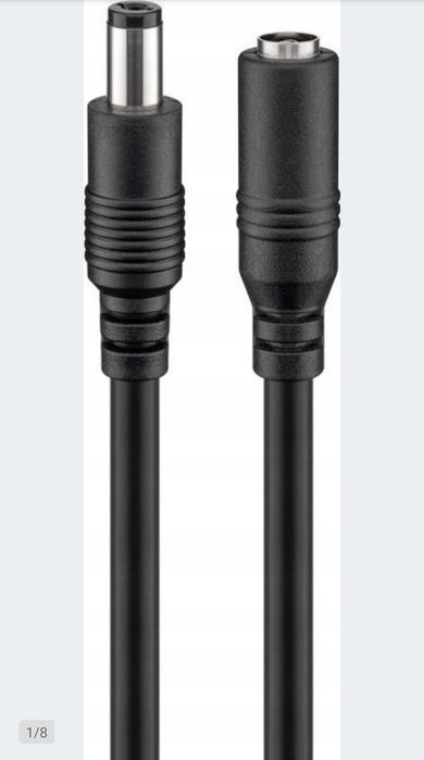 Kabel przedłużacz DC M/F czarny 3m 2 szt w opakowaniu