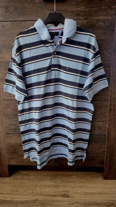 Koszulka polo męska w paski Tommy Hilfiger r. L