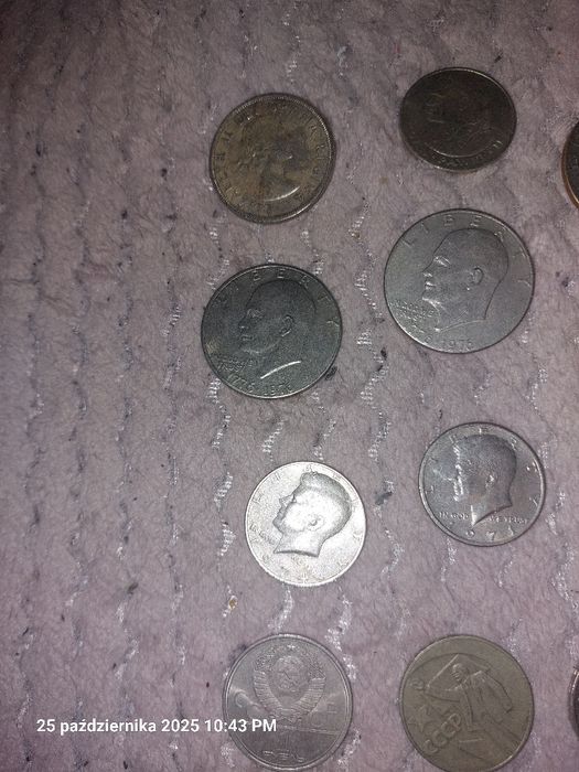 Monety uzywane różne w tym srebrne .