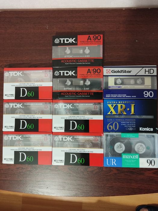 Касети TDK A90, TDK D60, Sony HF60 та ін.