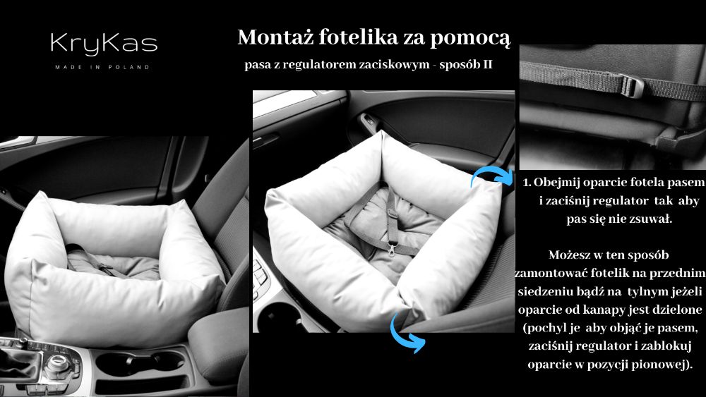Fotelik samochodowy dla psa kota - legowisko do auta NOWOŚĆ