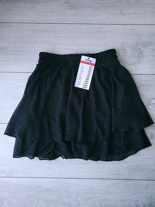 Spódniczka mini 34 36 XS S z falbaną